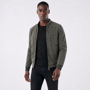 Jaqueta Masculina Bomber Atemporal com Gola Estruturada verde