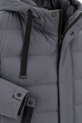 Jaqueta Masculina Puffer Longa Impermeável com Capuz