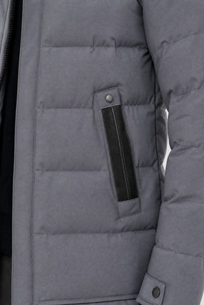 Jaqueta Masculina Puffer Longa Impermeável com Capuz