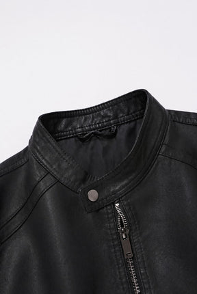Jaqueta Masculina de Couro Slim Biker