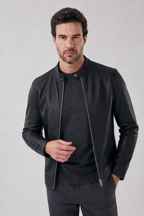 Jaqueta Masculina de Couro Slim Biker