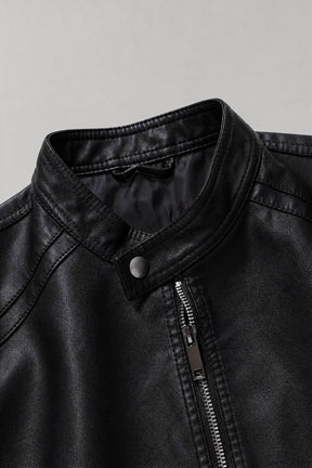 Jaqueta Masculina de Couro Slim Biker