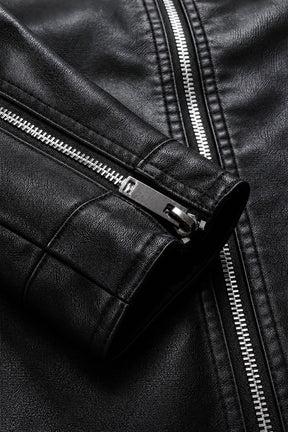 Jaqueta Masculina de Couro Slim Biker