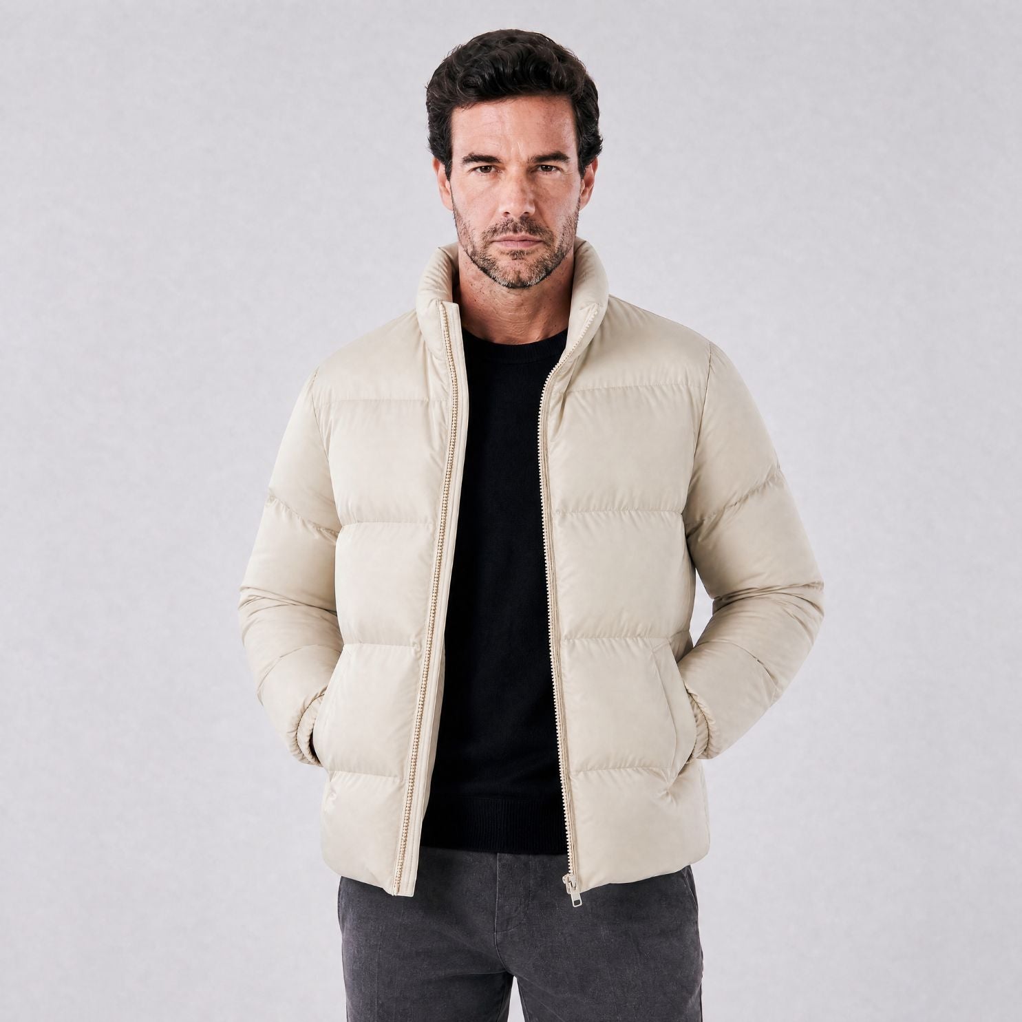 Jaqueta Puffer Masculina High Court off-white