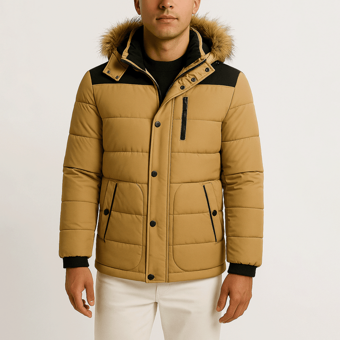 Jaqueta Masculina Wantdo Inverno - Parka Acolchoada Com Capuz De Pele