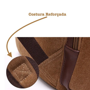 Mochila Executiva de Lona com detalhes em Couro Fiorinni