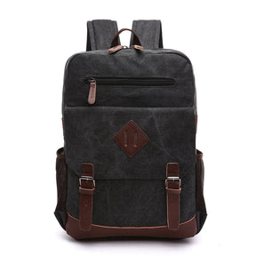 Mochila Executiva de Lona com detalhes em Couro Fiorinni preto