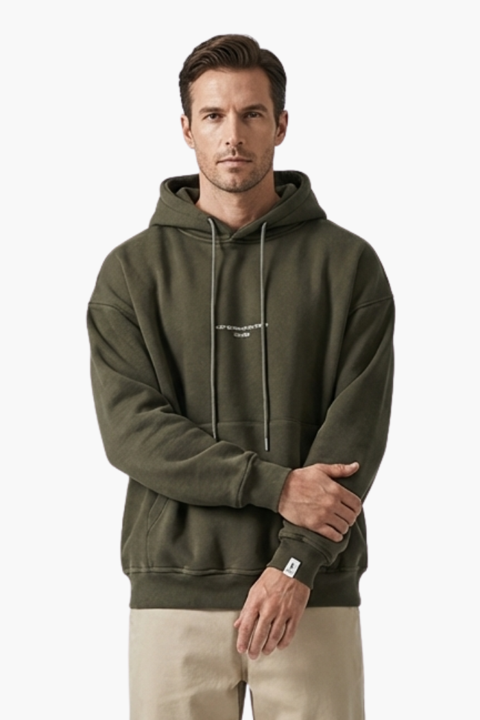 Moletom Masculino Oversized com Capuz e Bolso Canguru