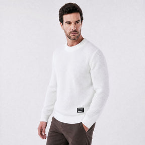 Moletom Masculino Pulôver em Malha branco