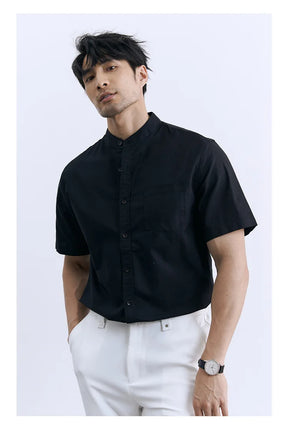 Camisa Oxford Manga Curta Salina