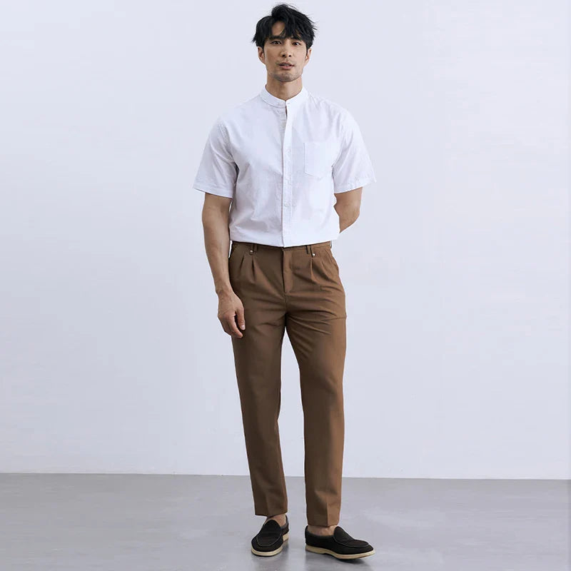 Camisa Oxford Manga Curta Salina