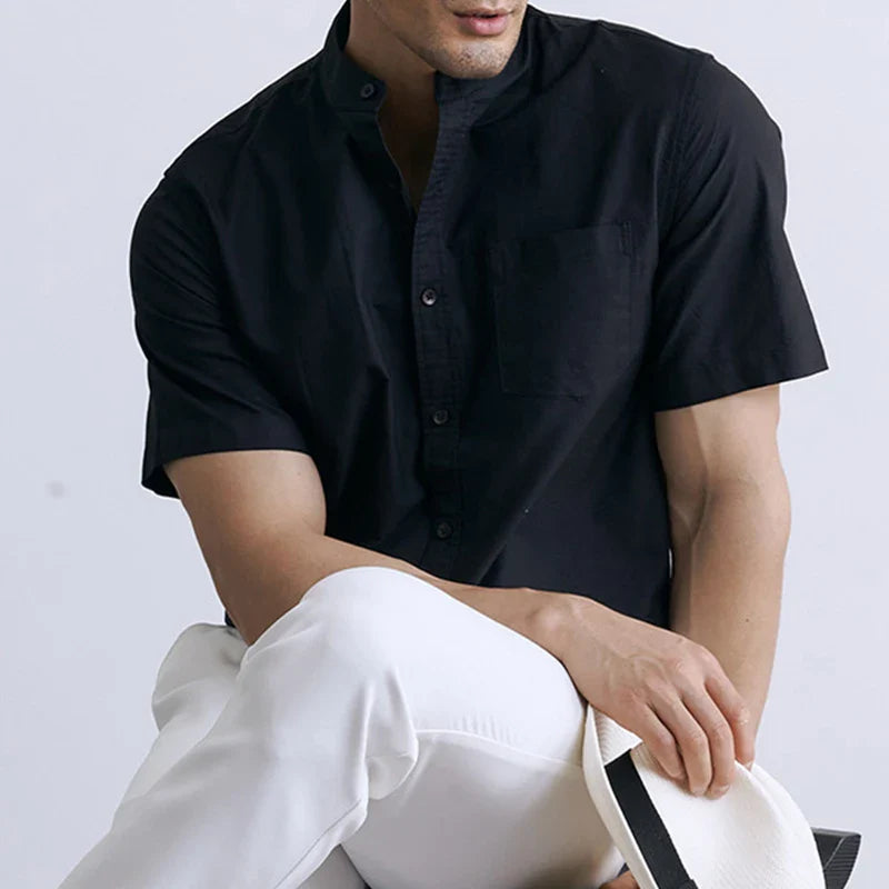 Camisa Oxford Manga Curta Salina