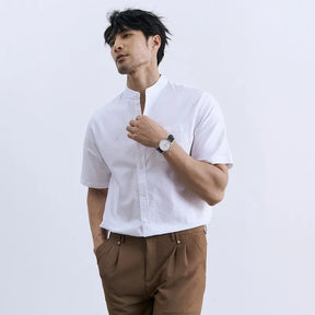 Camisa Oxford Manga Curta Salina