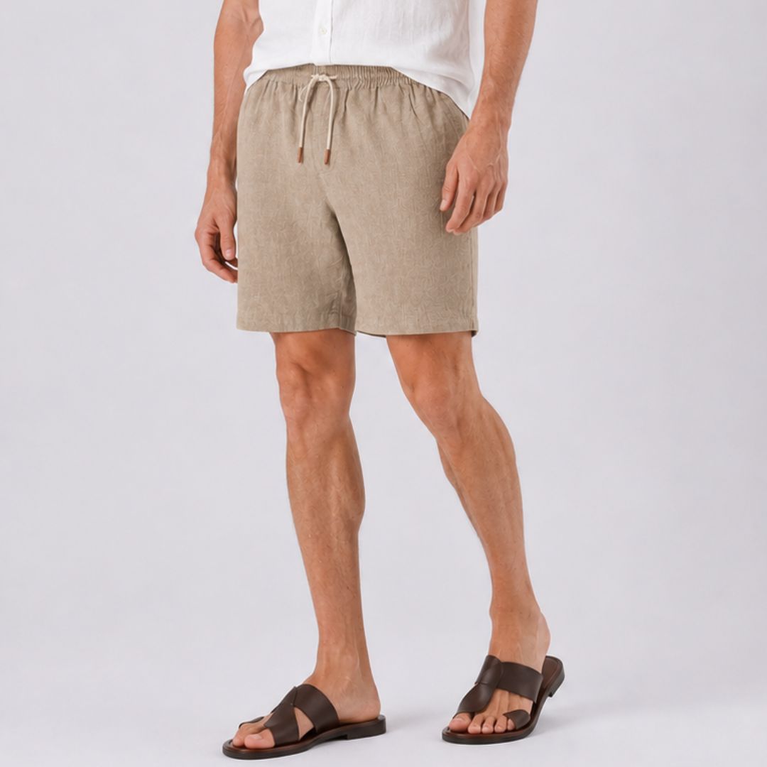Short Masculinho em Linho Mykonos bege