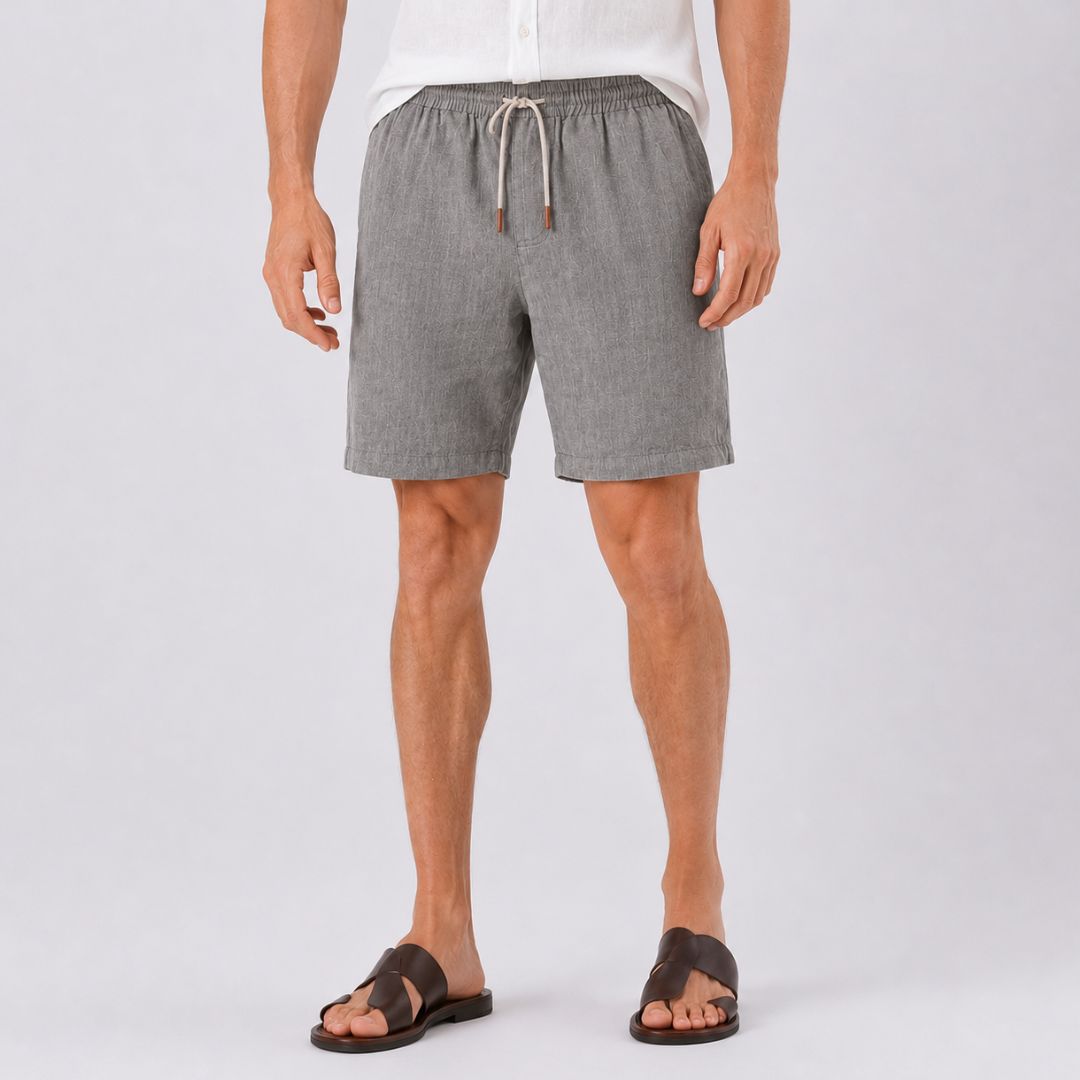 Short Masculinho em Linho Mykonos cinza