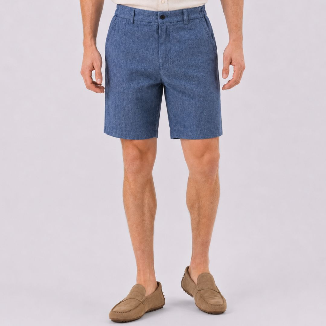 Short Masculino em Linho Harry azul marinho