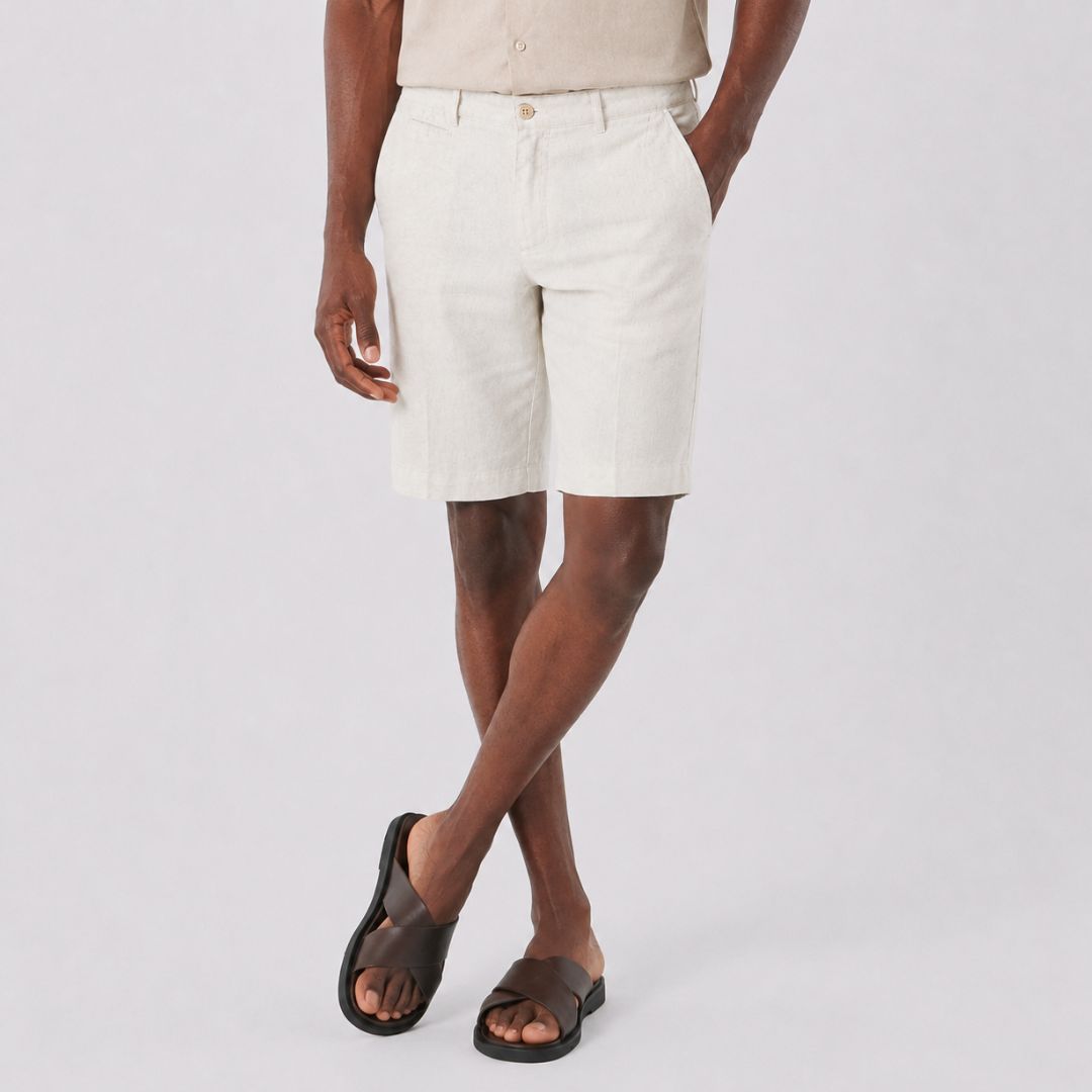 Short Masculino em Linho Winston off white