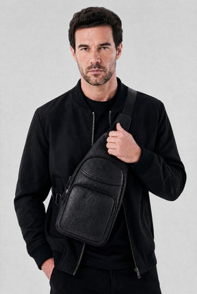 Shoulder Bag Masculina em Couro Turin