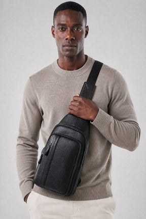 Shoulder Bag Masculina em Couro Lyon