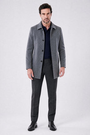 Sobretudo Masculino Curto De Lã Denmark