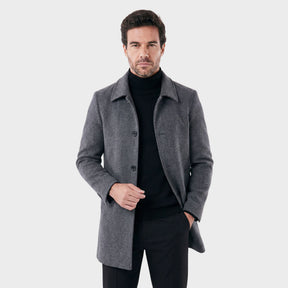 Sobretudo Masculino Executivo Curto Invictus grafite 