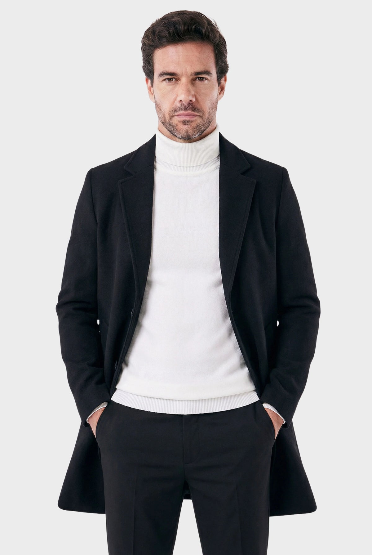 Sobretudo Masculino Longo em Lã Batida Orlando