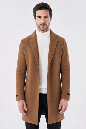 Sobretudo Masculino Médio com Lapela Notched Essentials