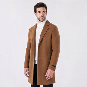 Sobretudo Masculino Médio com Lapela Notched Essentials cafe