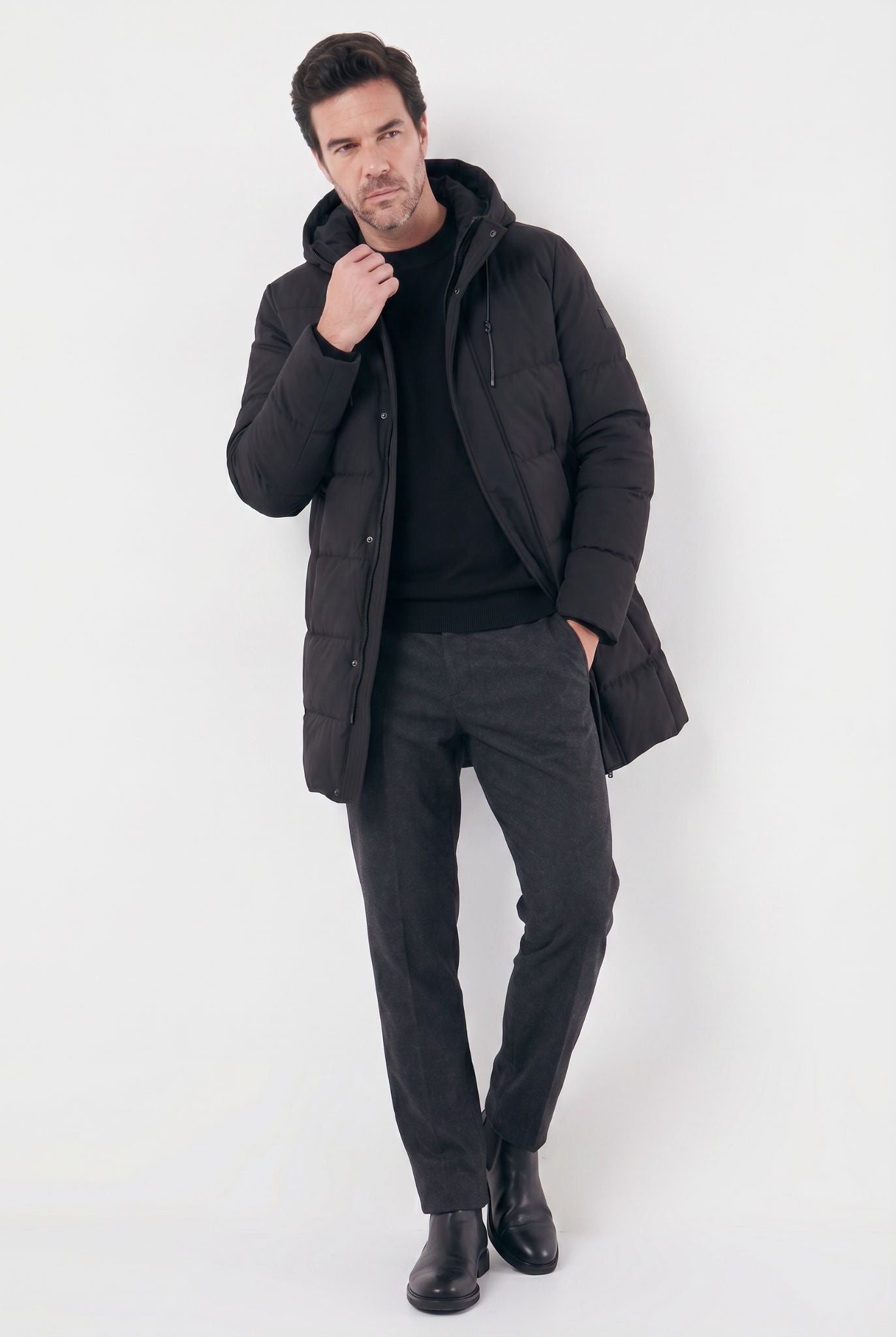 Sobretudo Masculino Puffer com Capuz Manhattan