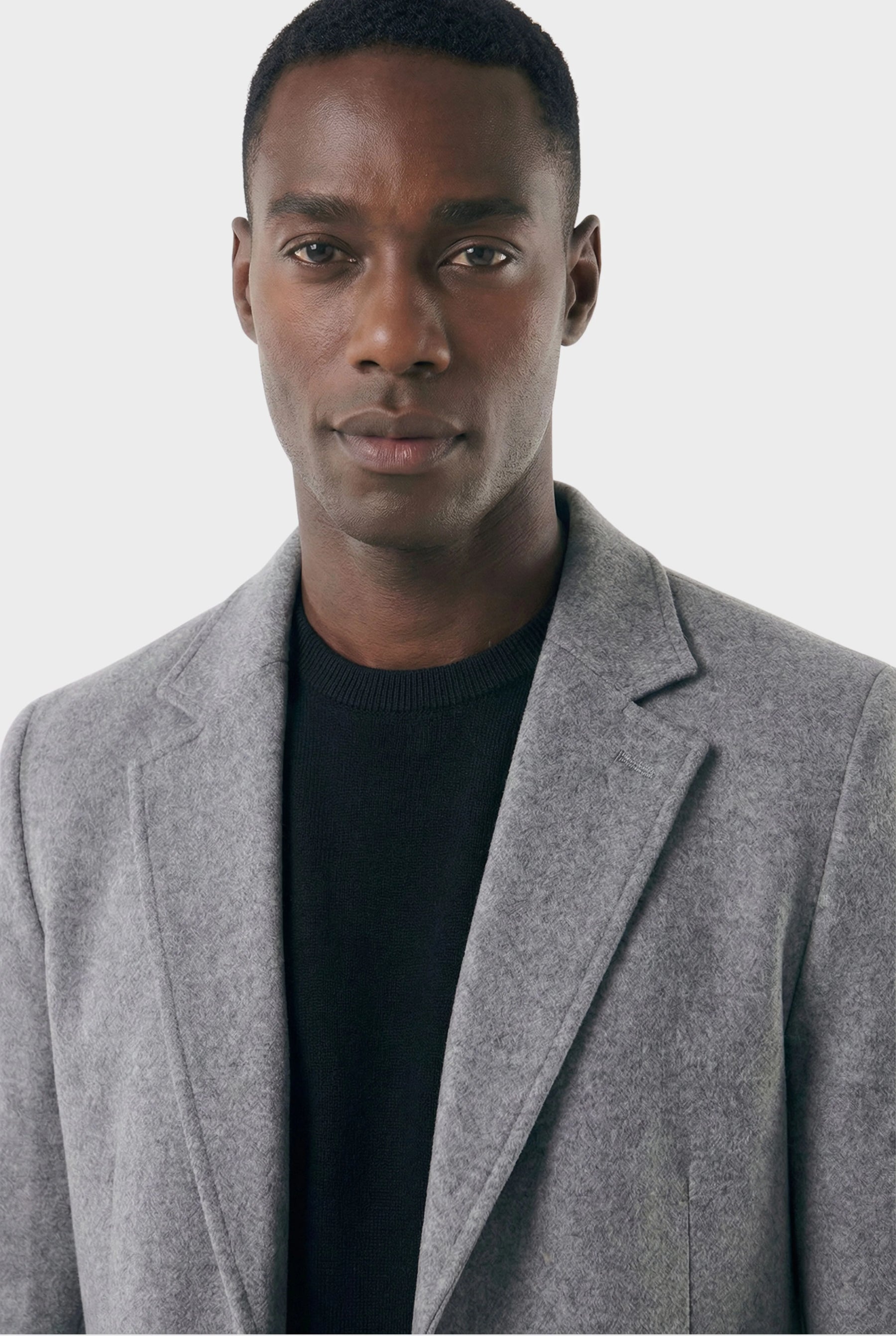 Sobretudo Masculino Social Longo com Lapela Notched close up