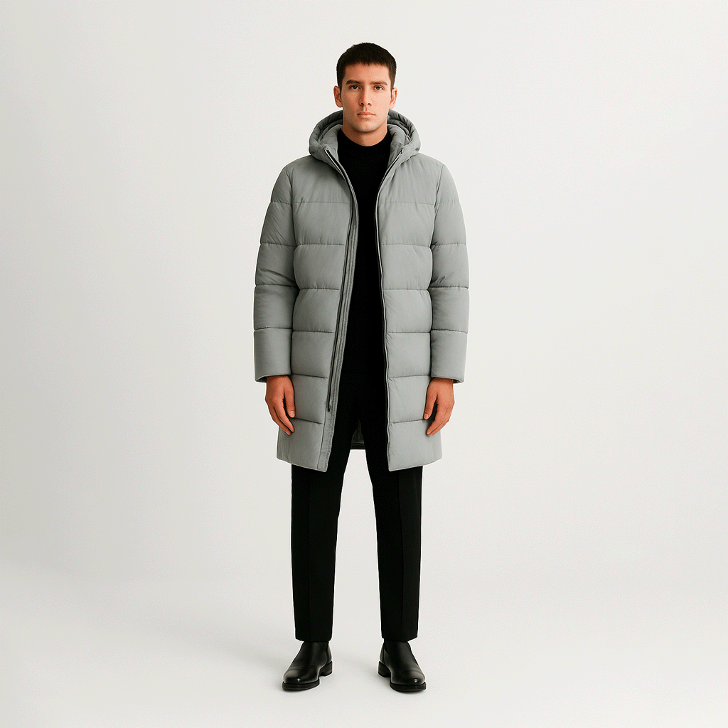 Sobretudo Masculino Puffer Fiorinni Manhattan Cinza