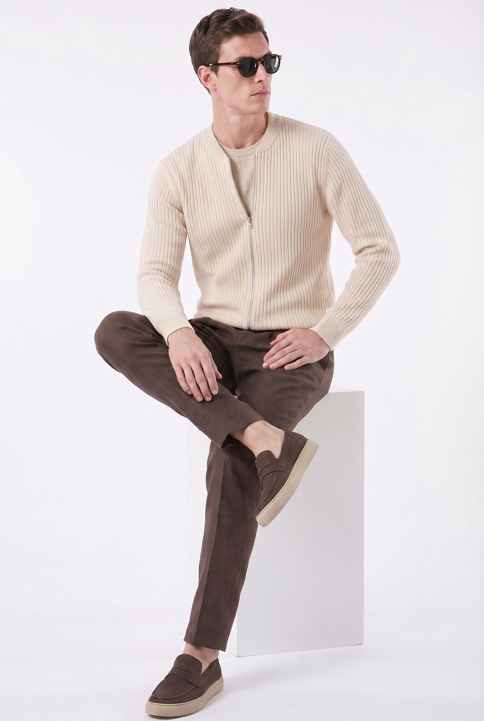 Suéter Masculino Casual com Fecho em Zíper