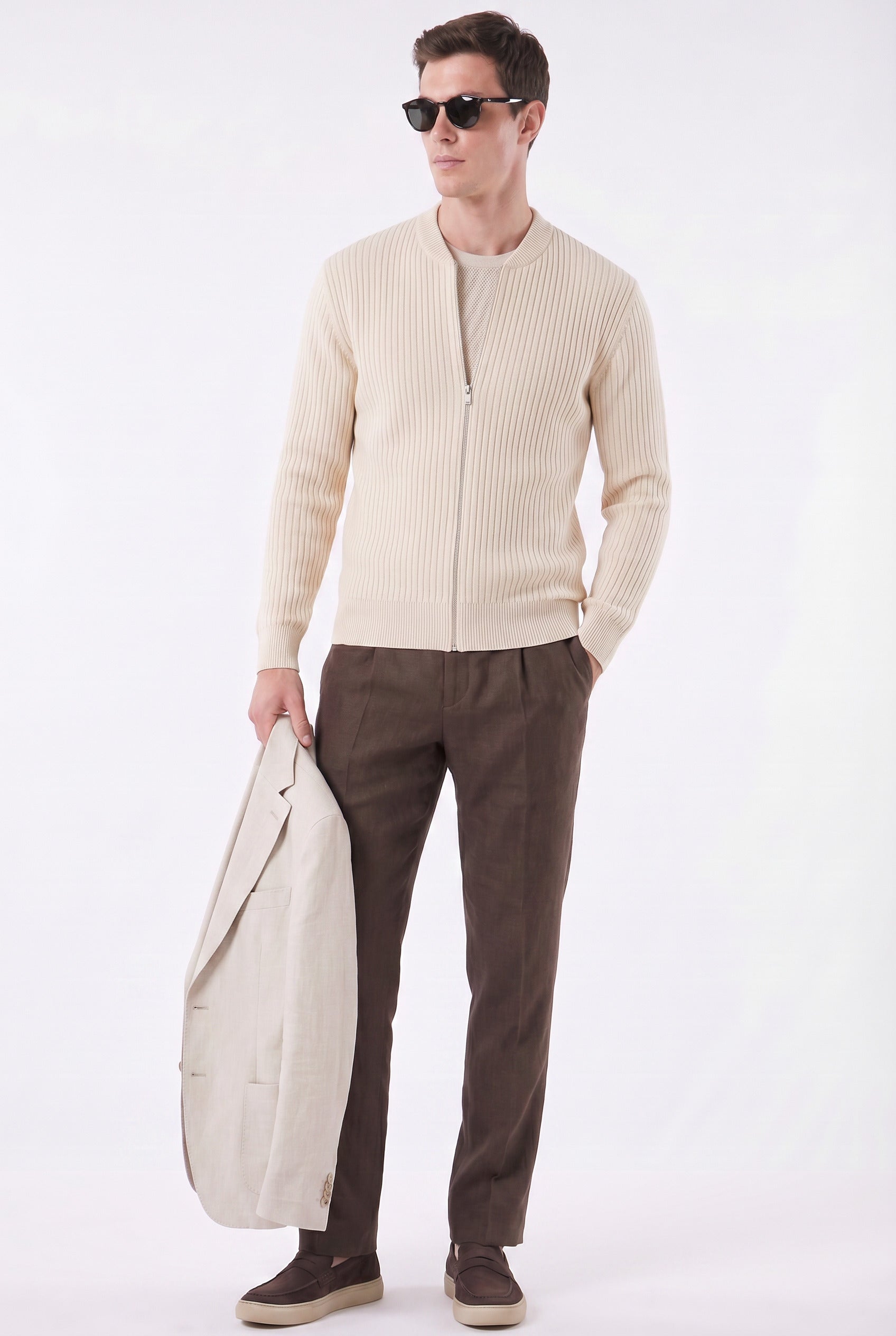 Suéter Masculino Casual com Fecho em Zíper