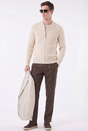 Suéter Masculino Casual com Fecho em Zíper