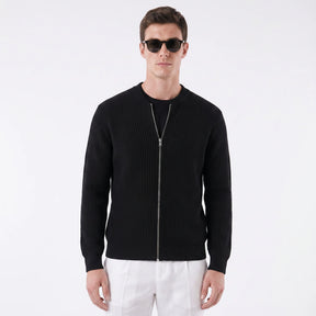 Suéter Masculino Casual com Fecho em Zíper preto