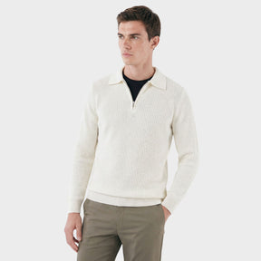Suéter Masculino Casual Elegante Canelado Denmark branco 