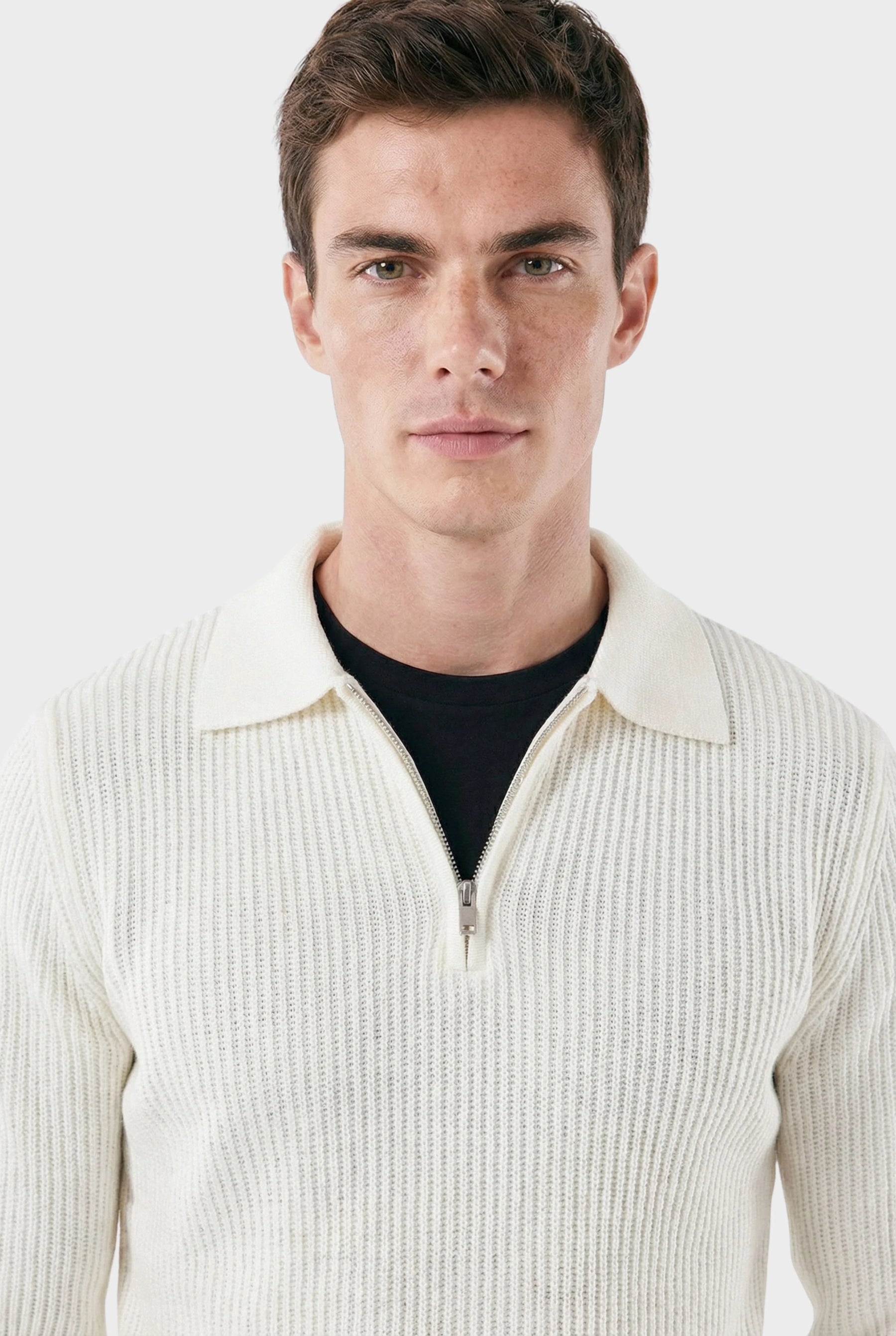 Suéter Masculino Casual Elegante Canelado Denmark close up