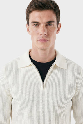 Suéter Masculino Casual Elegante Canelado Denmark close up