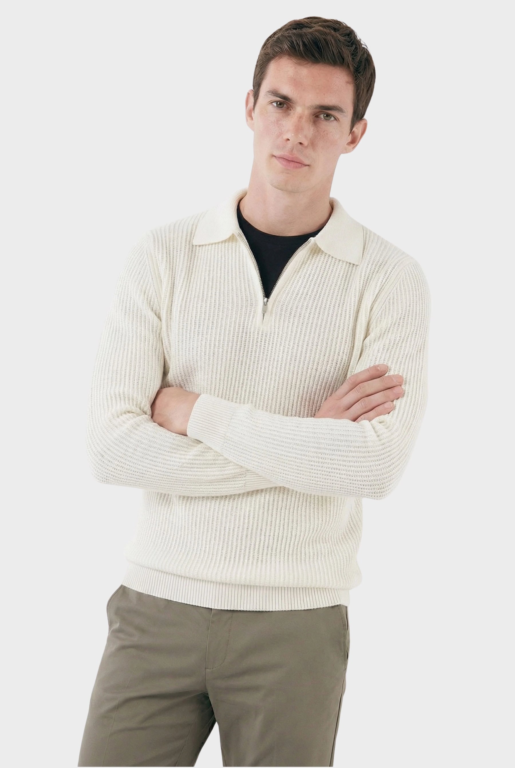 Suéter Masculino Casual Elegante Canelado Denmark