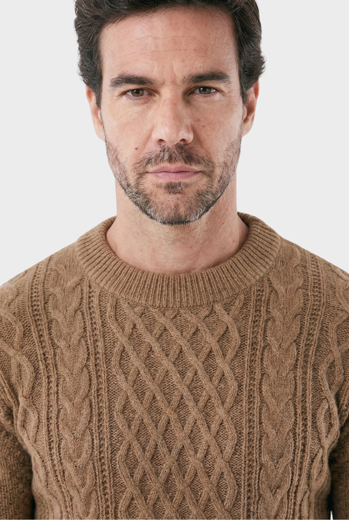 Suéter Masculino Casual Elegante com Bordado Duplo Noir close up