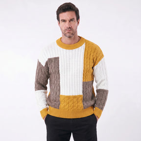Suéter Masculino Casual em Tricô Leve Street amarelo