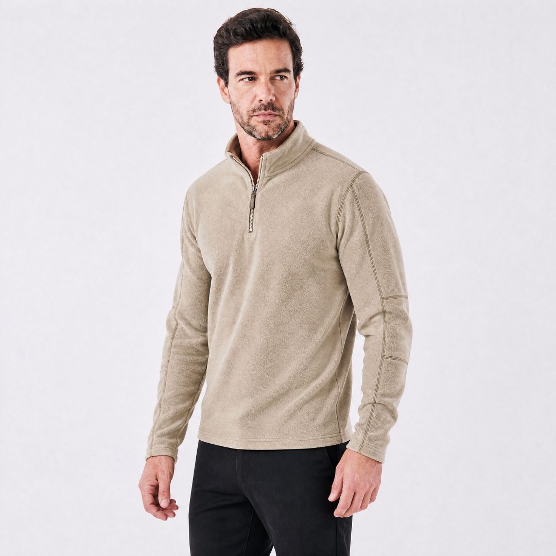 Suéter Masculino Quarter-Zip Veron bege