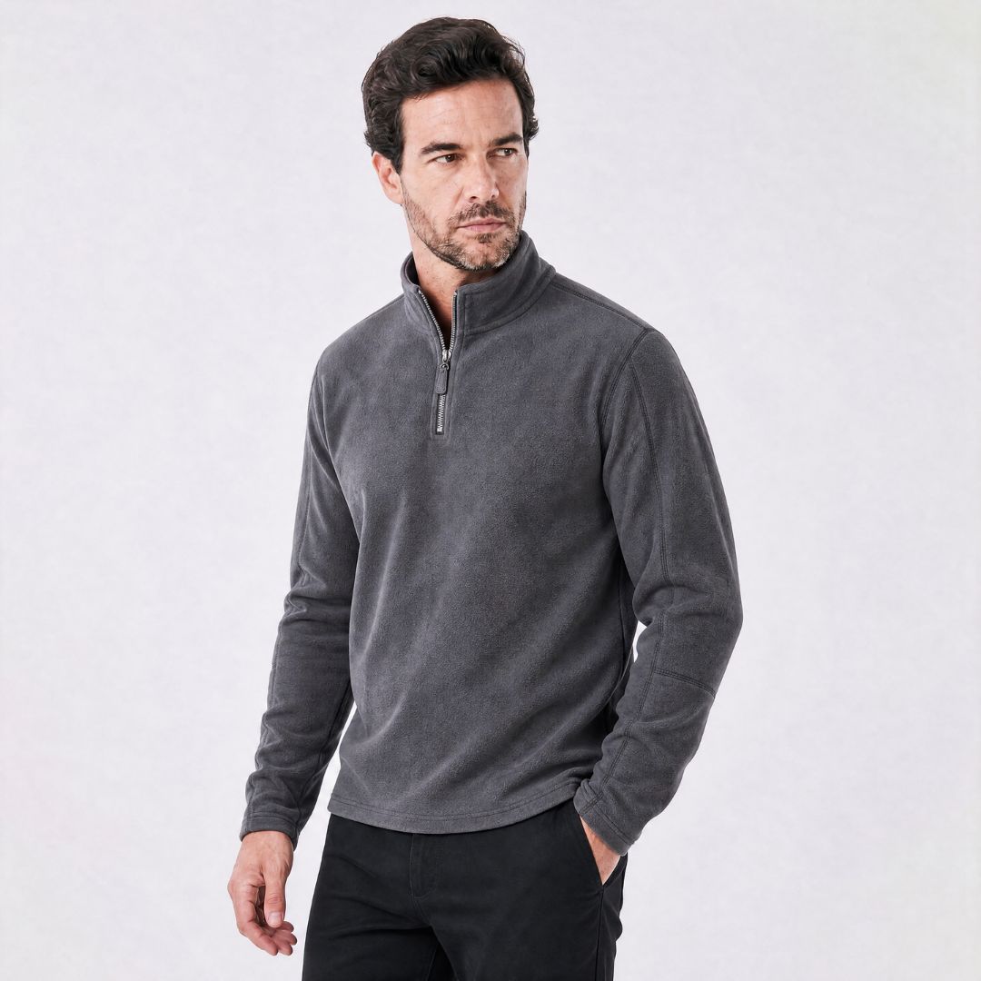 Suéter Masculino Quarter-Zip Veron cinza escuro