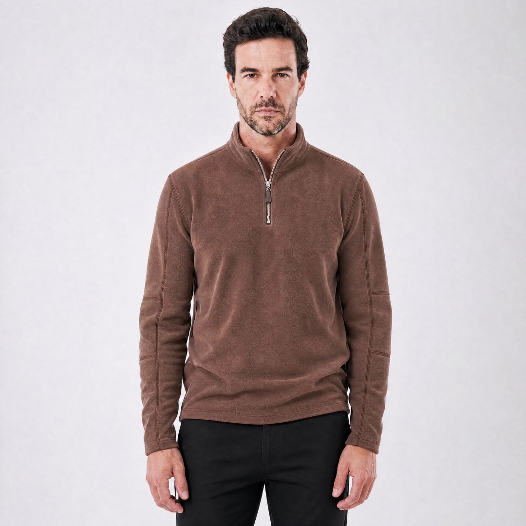 Suéter Masculino Quarter-Zip Veron marrom