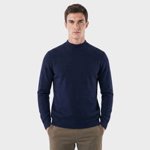 Suéter Masculino de Gola Alta Clássico azul escuro