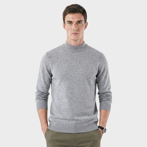 Suéter Masculino de Gola Alta Clássico cinza