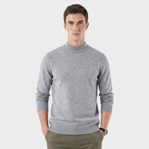 Sueter Masculino Atemporal de Gola Alta com Caimento Refinado cinza