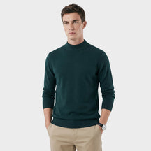 Sueter Masculino Atemporal de Gola Alta com Caimento Refinado verde