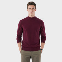 Sueter Masculino Atemporal de Gola Alta com Caimento Refinado vinho