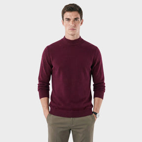 Sueter Masculino Atemporal de Gola Alta com Caimento Refinado vinho